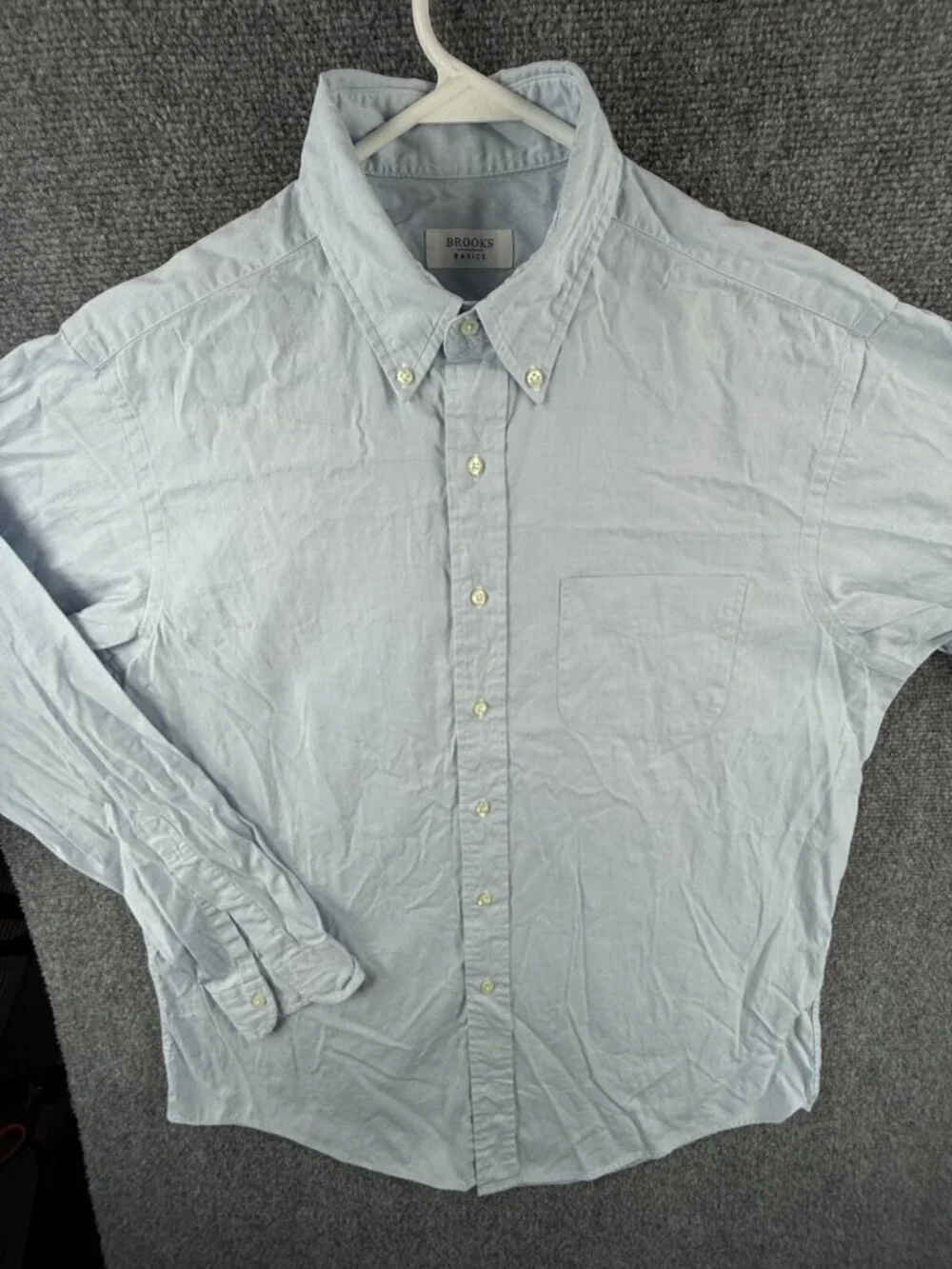 Brooks Brothers Basics Blue Long Sleeve Button Up Shirt Men 16 35 Cotton Adult